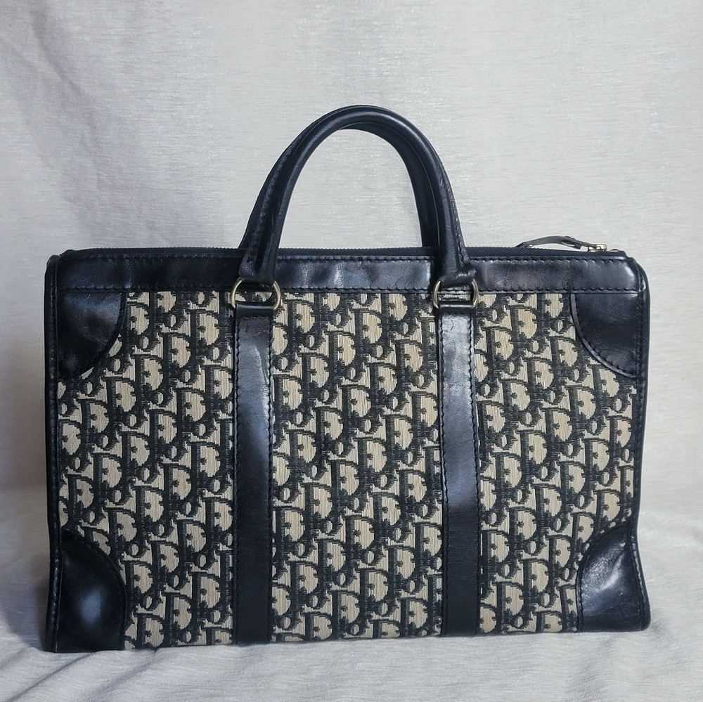 Auth💞 Christian Dior Vintage Trotter Canvas Boston Monogram Bag